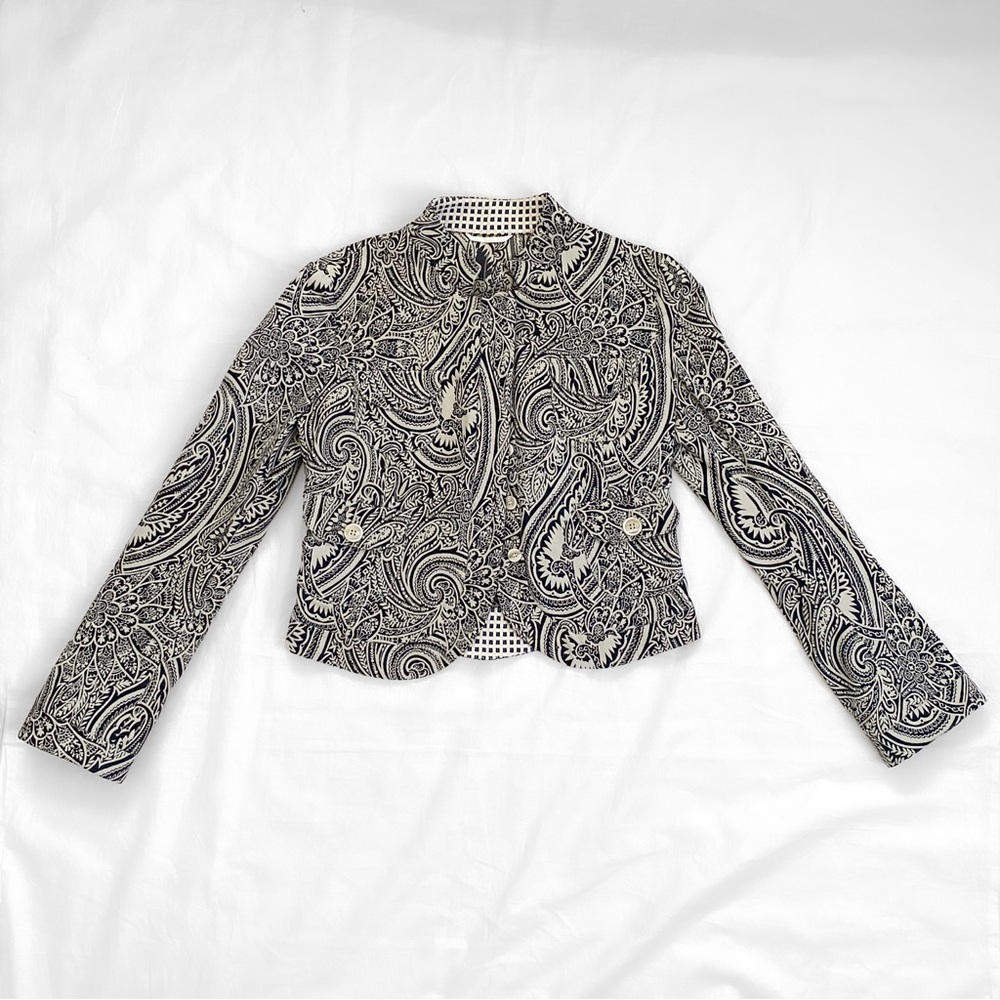 Etro Paisley Cropped Blazer Jacket